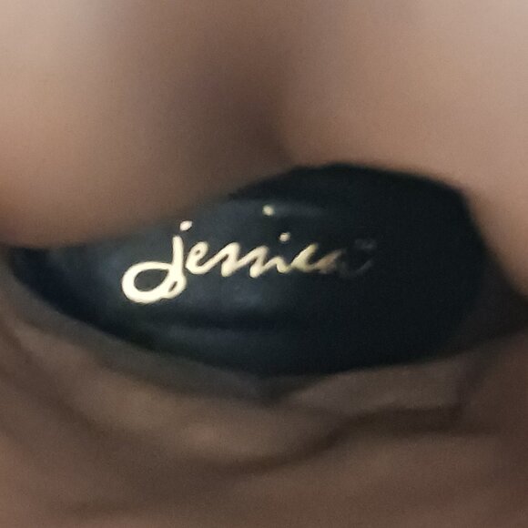 Jessica Black Leather Riding Boots Size 6B, Genuine Leather, Buckle Detail VTG - Picture 12 of 14